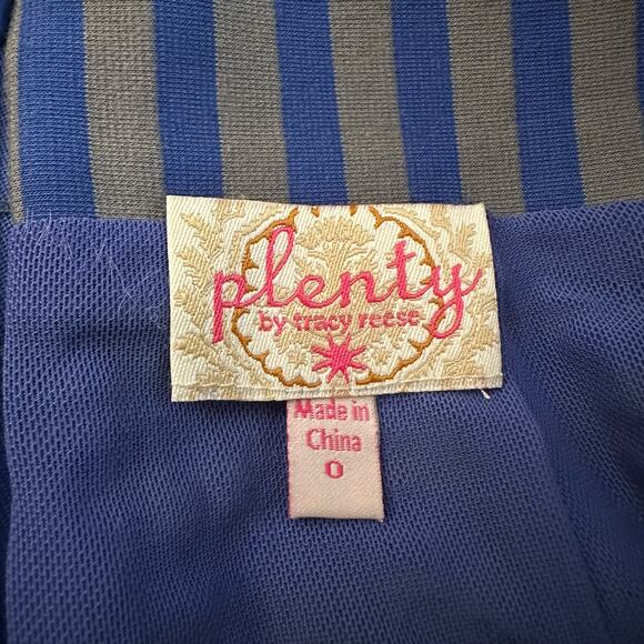 Plenty by Tracy Reese blue & gray striped pencil skirt size 0 - Picture 6 of 11
